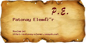 Patonay Elemér névjegykártya
